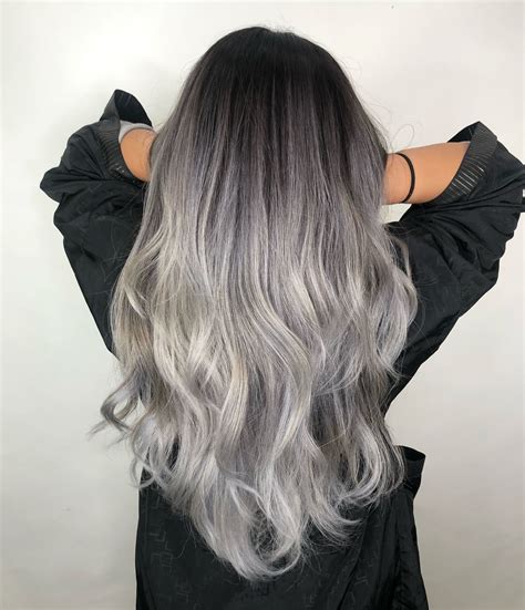 grey ombre hairstyles|ash gray hair color ombre.